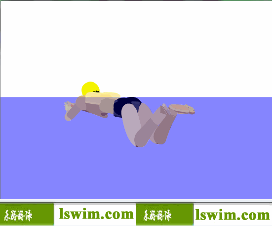 史劳德诺夫3D蛙泳动作左后视角动态解析图，蛙泳左视图，蛙泳左后视图，蛙泳侧视图