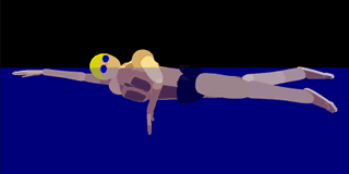 自由泳動作模擬動畫，自由泳側視圖